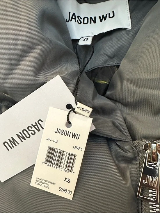 Jason Wu Puffer Hooded Side Zipping Coat Women’s Size XS Grey New - Picture 3 of 9